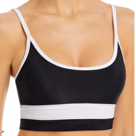Beach Riot Other - Beach Riot Eva Colorblock Scoop Rib Bikini Top Black White Size Women’s Large